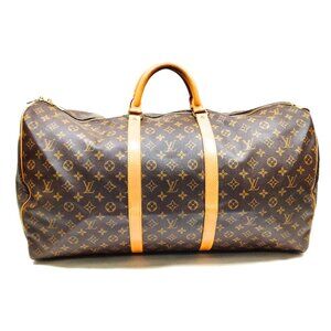 Authentic Louis Vuitton LV Boston Bag Keepall 60 Brown Monogram mn468-120825